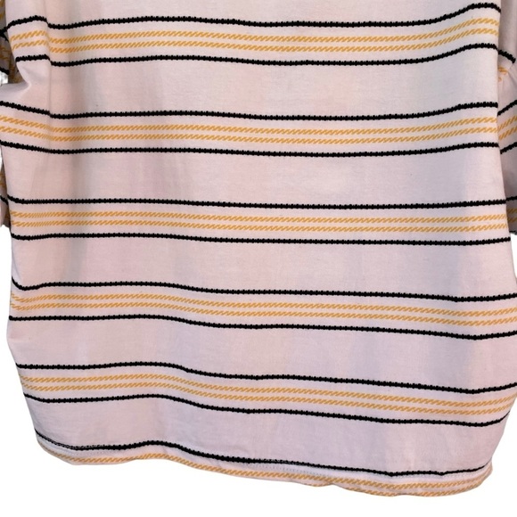 Code x Mode Yellow Black Striped Crop Ballon Sleeve Blouse - Sz S - Picture 7 of 13